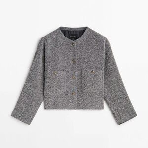 Massimo Dutti Gray Women’s Textured Jacket Size XS